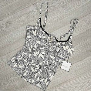 Nwt Laundry by shelli segal floral leaf tankini swimsuit top swimwear bathing su